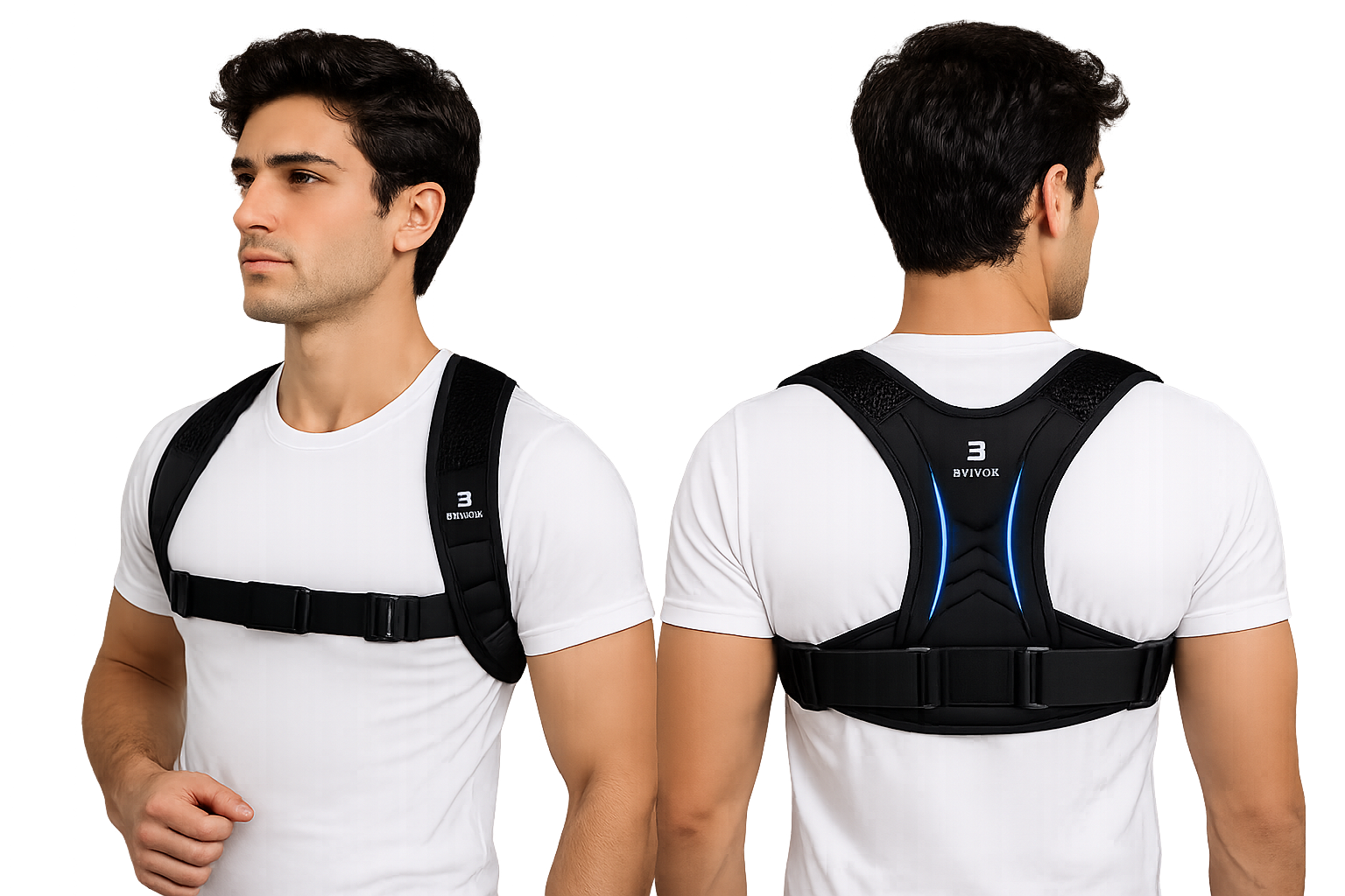 Corrector de Postura Inteligente BYNOX™ | Soporte Ergonómico Ajustable para Espalda y Hombros